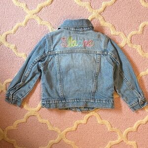 Old Navy Denim Jacket with Embroidered Name “Sloane” 3T